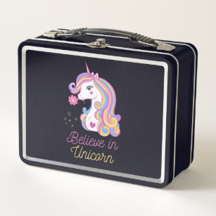 Believe In Magic Unicorn      Metal Lunch Box