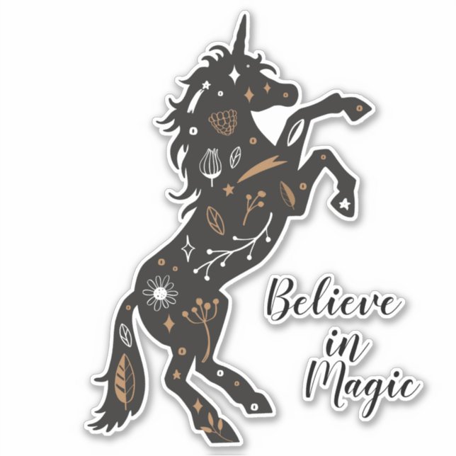 Believe in Magic Unicorn Sticker (Front)