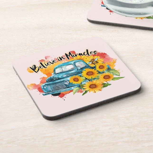 Believe in Miracles  Beverage Coaster (Left Side)