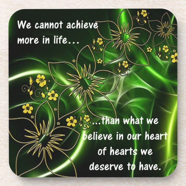 Believe in our Hearts Inspirational Quote Beverage Coaster (Front)