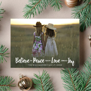 Believe in Peace Love Joy Christmas Holiday Photo