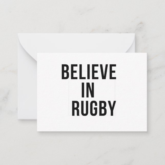BELIEVE IN RUGBY NOTE CARD (Front)