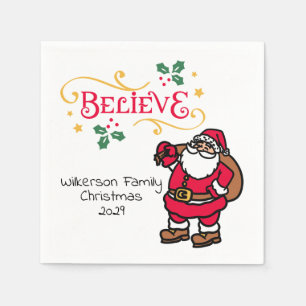 Believe in Santa Christmas Napkins