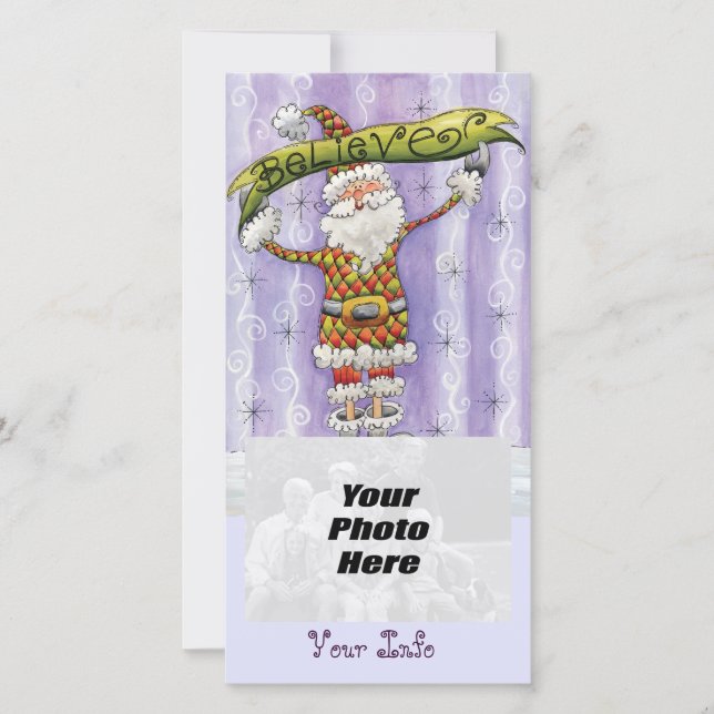 Believe in Santa Christmas Photo Cards (Front)