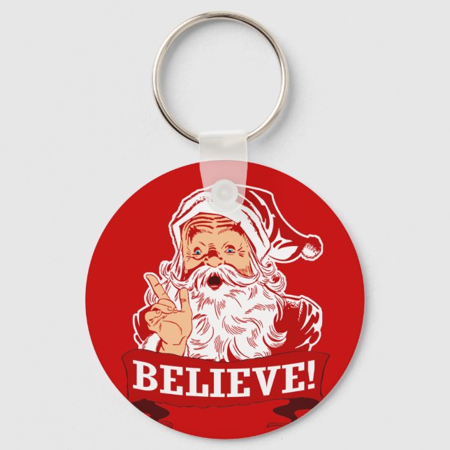 Believe In Santa Claus Keychain (Front)