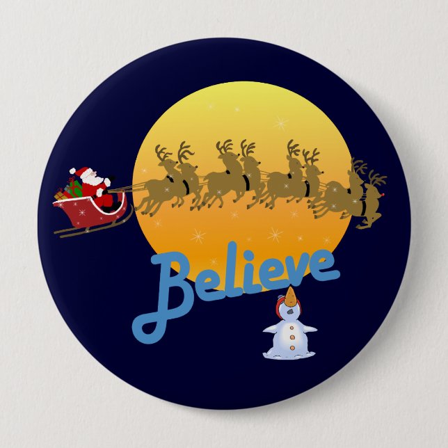 Believe in Santa Claus Pinback Button (Front)