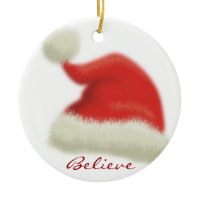 Believe in Santa Double-Sided Ceramic Round Christmas Ornament