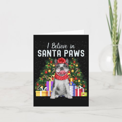 Believe In Santa Paws _ Cute French Bulldog Christ Card