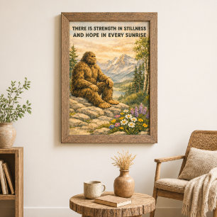 Believe in Sasquatch Spiritual Strength Quote  Poster