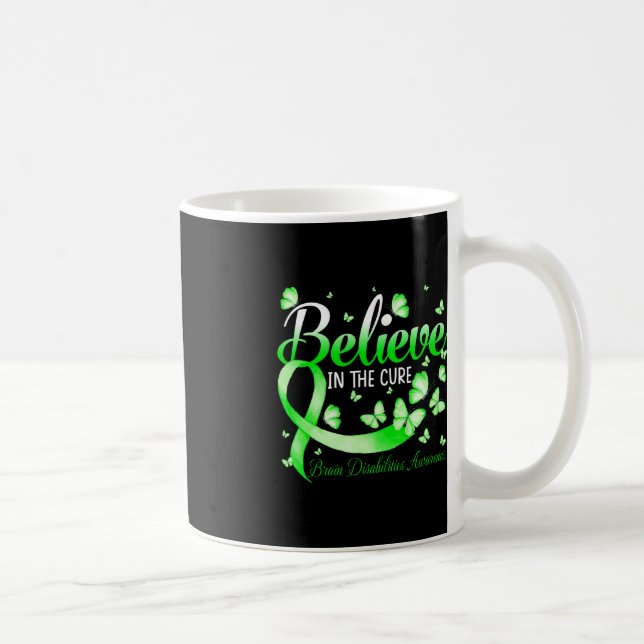 Believe In The Cure Brain Disabilities Awareness B Coffee Mug (Right)