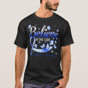 Believe In The Cure Diabetes Awareness Butterfly T-Shirt