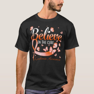 Believe In The Cure Leukemia Awareness Butterfly T-Shirt