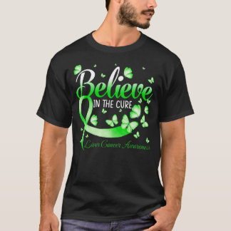 Believe In The Cure Liver Cancer Awareness Butterf T-Shirt