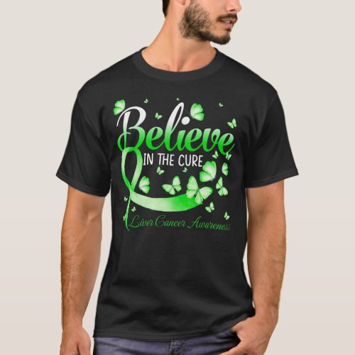 Believe In The Cure Liver Cancer Awareness Butterf T_Shirt