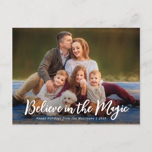 believe in the magic christmas holiday postcard