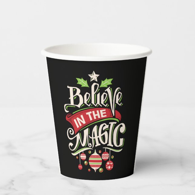 believe in the magic christmas paper cups (Front)