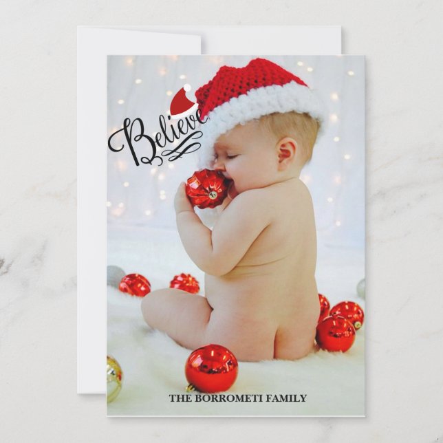 "Believe" in the Magic Christmas Photo Card (Front)