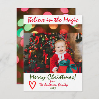 Believe in the Magic Christmas Photo Holiday Card