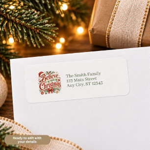 Believe in the Magic Christmas Return Address Label