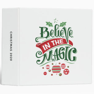 Believe in the Magic Christmas Typography 3 Ring Binder