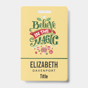 Believe in the Magic Christmas Typography Badge