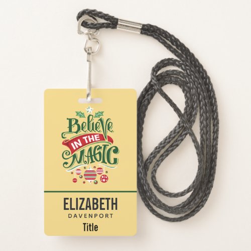 Believe in the Magic Christmas Typography Badge