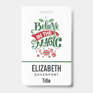 Believe in the Magic Christmas Typography Badge