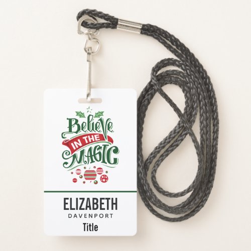 Believe in the Magic Christmas Typography Badge