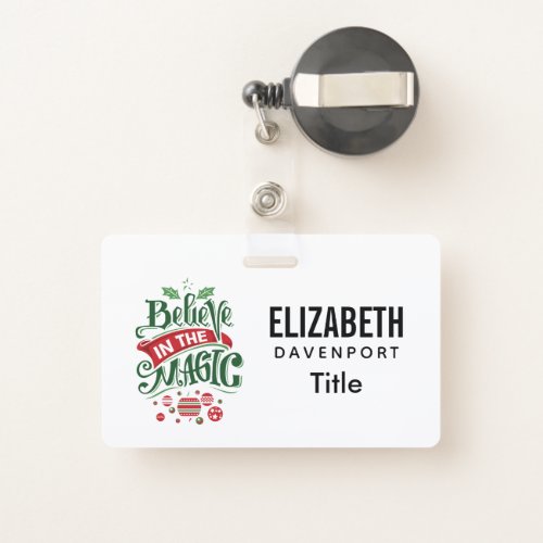 Believe in the Magic Christmas Typography Badge