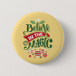 Believe in the Magic Christmas Typography Button