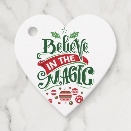 Believe in the Magic Christmas Typography Favor Tags