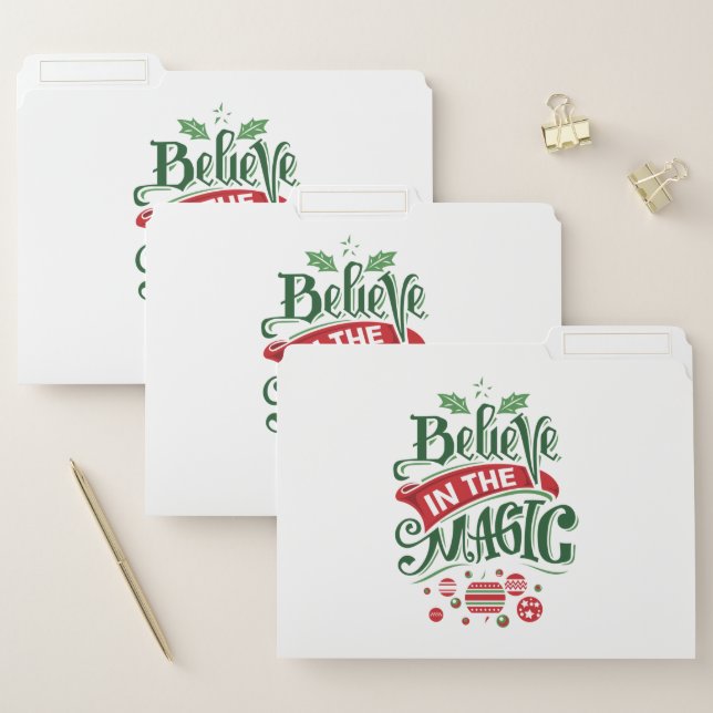 Believe in the Magic Christmas Typography File Folder (Set)