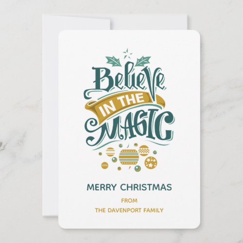 Believe in the Magic Christmas Typography Holiday Card