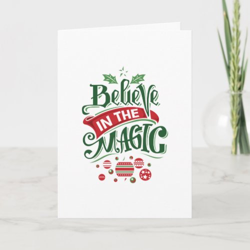 Believe in the Magic Christmas Typography Holiday Card