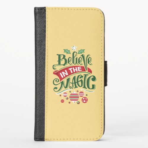 Believe in the Magic Christmas Typography iPhone X Wallet Case