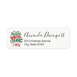 Believe in the Magic Christmas Typography Label