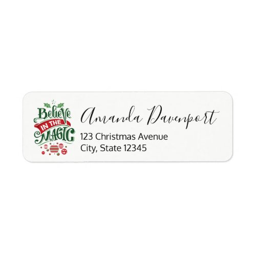 Believe in the Magic Christmas Typography Label