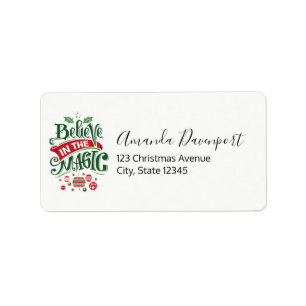 Believe in the Magic Christmas Typography Label