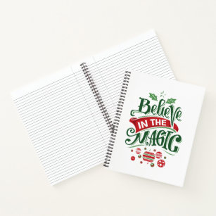 Believe in the Magic Christmas Typography Notebook