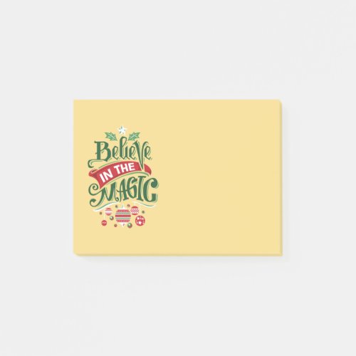 Believe in the Magic Christmas Typography Post_it Notes