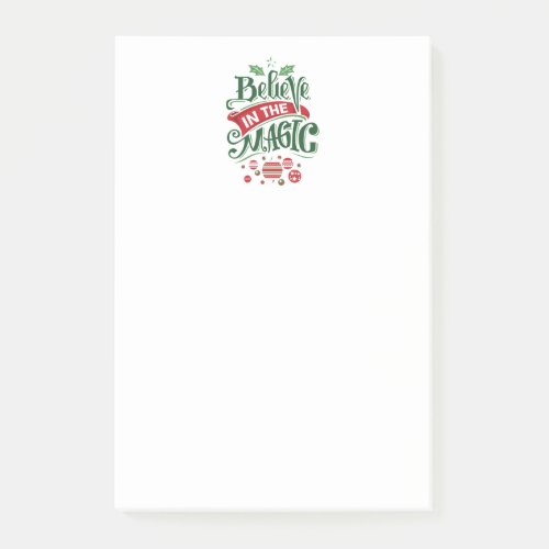 Believe in the Magic Christmas Typography Post_it Notes