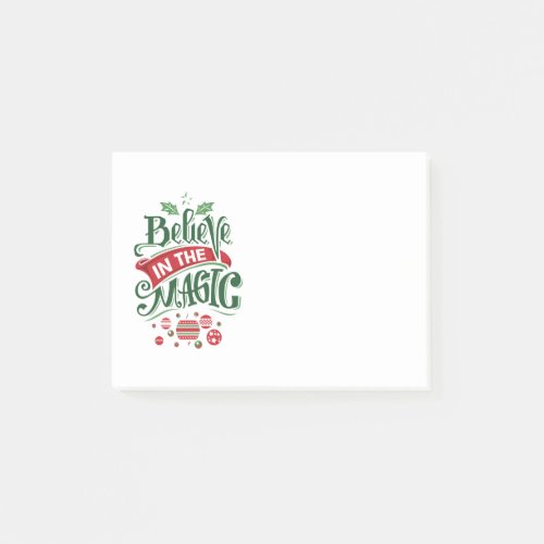 Believe in the Magic Christmas Typography Post_it Notes