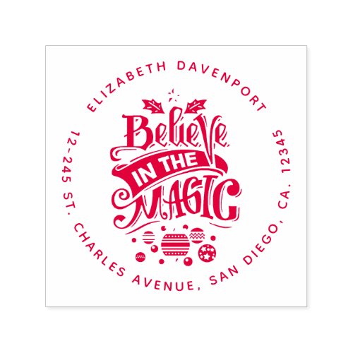 Believe in the Magic Christmas Typography Self_inking Stamp