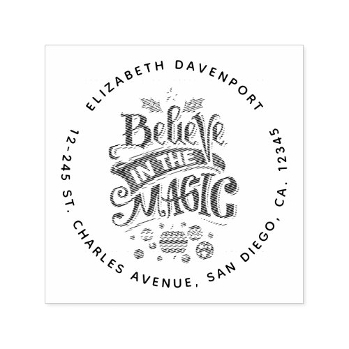 Believe in the Magic Christmas Typography Self_inking Stamp