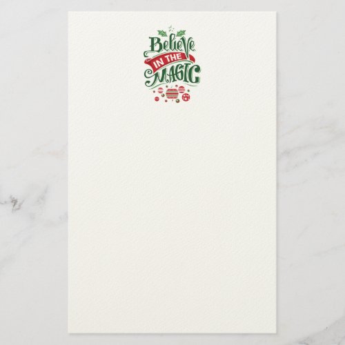 Believe in the Magic Christmas Typography Stationery