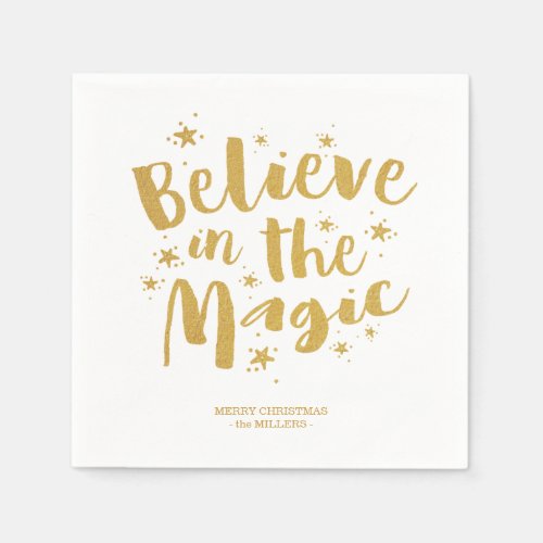 Believe In The Magic From Our Family to Yours Xmas Napkins