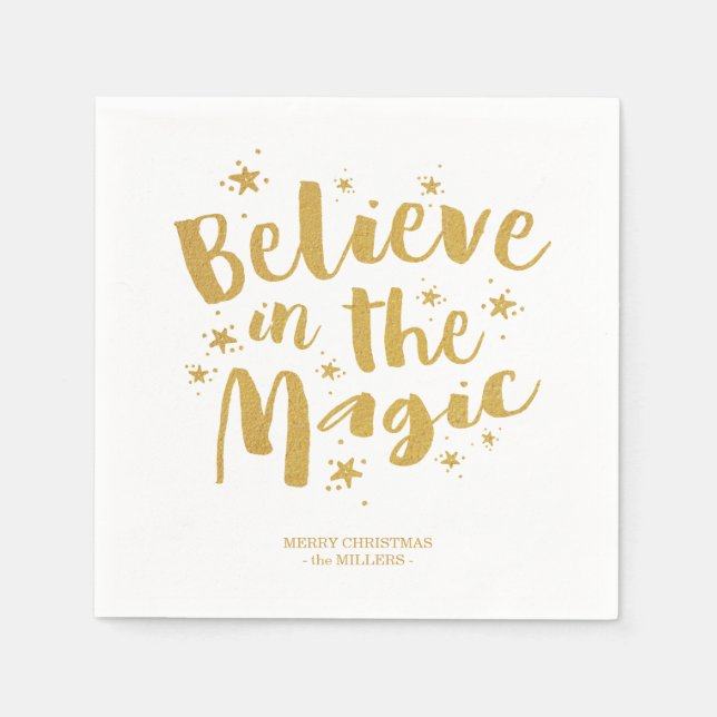 Believe In The Magic From Our Family to Yours Xmas Napkins (Front)