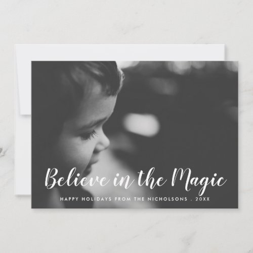 Believe In The Magic Handwritten Holiday Photo