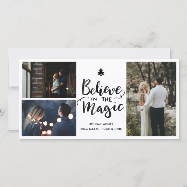 Believe In The Magic | Handwritten Holiday Photo Card (Front)