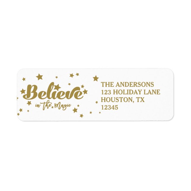 Believe in the Magic | Holiday Address Label (Front)